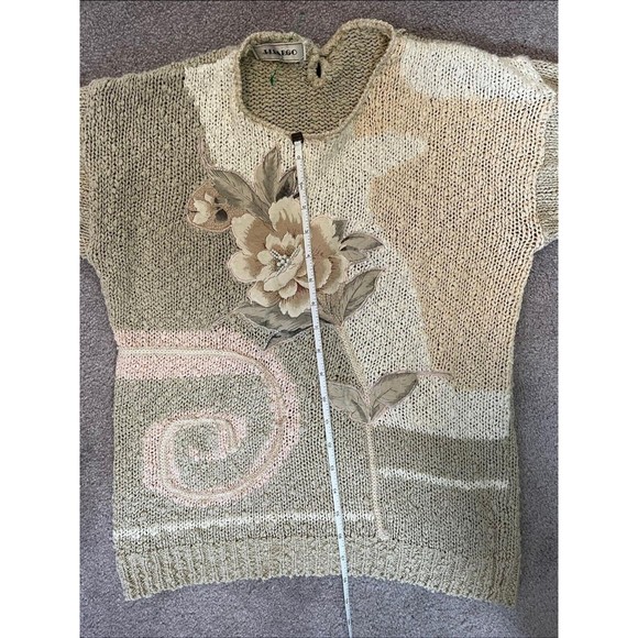 JJ Fargo Womens Vintage Sweater S/M Pink Pastels Pearls Hand Knitted Granny Core - Picture 10 of 11